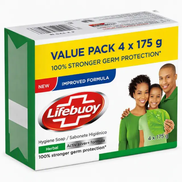 Lifebuoy Herbal Bar Soap 4X175G Value Pack